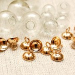 ガラスドーム用キャップパーツ♪8mm10個/ゴールド