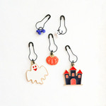 Halloween！なマーカーD／５個セット（飛んでる白オバケ、アンティークなカボチャ、お城みたいな家）／ハロウィン ステッチマーカー　編み物