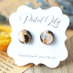 No.54603 ビジューゴールド丸樹脂ピアス アレルギー対応 made by PISTOL LILY