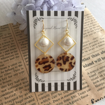 レオパードとコットンパール♡ピアス