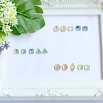 カラフルクラッシュシェル 2ペア+1の5waysピアス