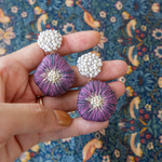 刺繍耳飾り "umitsuki"473【ピアス・イヤリング選択】