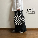 大きめ　大人可愛い水玉柄のキャンバストートバッグ❤️マザーズバッグ　通勤バッグ