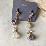 flower drop・pink purple × white