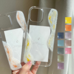 【カラー変更可能】wave 【iPhone全機種対応】ニュアンスケース ニュアンスアート nuance カーキ ホワイト ペイントアート iPhone12 iPhone13 iPhone14