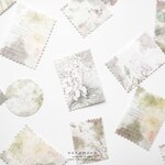 お花のミニデザインペーパー　30枚　soft snow　[AT812]