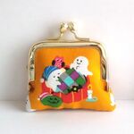 ■角型■小さいがま口：ちっちゃいがま口：角221：かわいいがまぐち：小さい財布：littlie purse：ハロウィン,Halloween,お化け,かぼちゃ