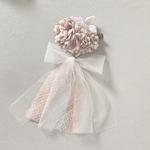 【専用ページ】布花のヘアクリップLチュールリボン 七五三髪飾り 753 3歳 バースデー 誕生日くすみカラー  L-2