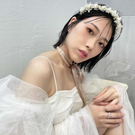 アンティークかすみ草とパールのカチューシャ　卒業式/振袖/袴/ドライフラワーカチューシャ/花冠カチューシャ