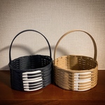 ［maeri34様オーダー作品] 🎼クラフトバンドのピアノ柄🎹小物入れ(持ち手付き)✨♪