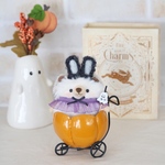 パンプキンカー🎃うさ耳ふわハリちゃん（シナモン）