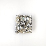 Silver Beads Reunion   Metalic Bubbles  ビーズ刺繍ブローチ