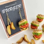 BLTバーガーと皮付きポテトのピアス／イヤリング