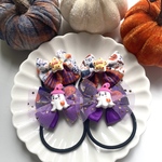 ハロウィン キラキラ チュール おばけ お星さま キッズ ヘアゴム 2セット
