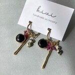 mix stone × metal stick フープピアス/イヤリング