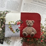 🍂felt  de  patchworkテディベアのポーチ🍂
