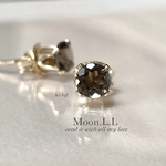 k14gf スモーキークォーツのスタッドピアス
