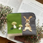 🍄felt  de patchworkうさぎのポーチ🐇