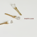 6pcs)004g）メタルチャーム スティック 樹脂 ドロップ しずく ゴールド