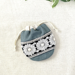 インド刺繍リボンのお豆巾着