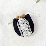 インド刺繍リボンのお豆巾着