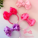 Princessペット用カチューシャ🎀fairy🎀 【受注制作】【ネコポス対応】ピンク💖パープル💜 プリンセス👸ドール系🎀サテン🩷撮影会　誕生日　バースデー　クリスマス