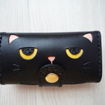 黒猫のレザーキーケース♪