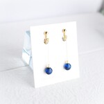 夜のしずく〔ノンホールピアス / イヤリング / チタンピアス / 樹脂ピアス /  シンプル / レジン / 夜空 / 秋 / 星 / 青 / 紺  〕       