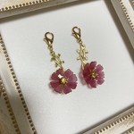 sunafukin22様専用*ボルドーコスモスのカニカンチャーム*ディップアート*ディップフラワー*マニキュアフラワー