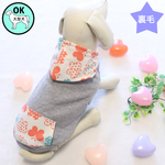 犬服 裏毛フード付きトレーナー(ちょうちょ柄グレー系)
