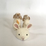 【k...30様専用】 うさぎ帽　羊毛フェルト