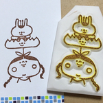 121　消しゴムはんこ　りんごの王様☆うさはなわたしはんこ☆