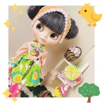 送料込 完成品○なりすましヒヨコちゃん5点set☆ワンピース・素敵マット・ヘアバンド2種