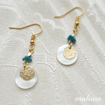 天然シェルサークルピアス