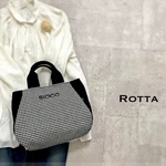 新色・SIOCO・Rottaシリーズ  8号帆布〈黒〉×コットン〈ギンガムチェック〉×ロゴ〈黒〉ラウンドトートバッグ　バイカラー　ツートン　秋冬　チェック生地　コロンと可愛い