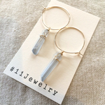 14kgf氷柱クリスタルフープピアス