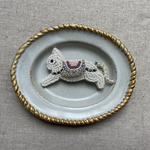 《１点もの》ビーズ刺繍・猫のブローチ（シルバー）