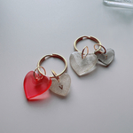 〚名入れ〛全5色♥2つまでお好きに選べる♥大人ハート♥ゴールドVer.♥レジンキーホルダー♥レジンキーリング♥レジンチャーム 【赤 /黒/ゴールド/シルバー/クリアブラック】