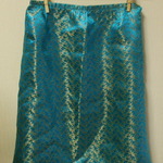 【セール品】チャイナ生地裏地付きＡラインスカート　Ｍサイズ　グリーン