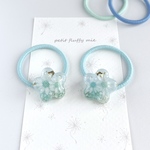 【300】お花のヘアゴム　水色　レジン　花　子供　キッズ　ベビー　ブルー　ドライフラワー　ハンドメイド