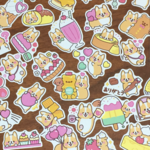 まるまるコーギーのフレークシール