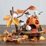 ⭐️新作⭐️シマエナガとカボチャの家(ハロウィン)【部屋の中で野鳥観察シリーズ】