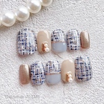 ‪ꫛꫀꪝ【大人ツイード】blue     nailhousejillme 