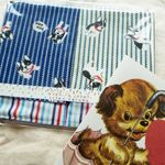 ＊4重ガーゼハンカチ ＊ 2枚セット ＊ フレンチブルドッグ × デニム＆ヒッコリーテイスト  ＊ メッセージカード1枚付!