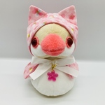 【受注製作only】 桜 の ケープ （ ねこ耳 ）* ピンク * 文鳥 着せ替え ぬいぐるみ 用* 花柄 flower 猫  プレゼント ぬいぐるみ服 ぬい服 ぬいコス 20220320