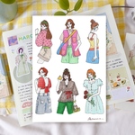 【NEW】夏コーデ女の子シール25（girls sticker25）人物ステッカー