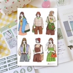 ポップコーデ女の子シール22（girls sticker22）人物ステッカー