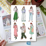 春コーデ全身女の子シール18（girls sticker18）人物ステッカー
