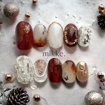ネイルチップ〔 mikke. 〕/ ニュアンス ラテ ブラウン