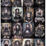 デザインペーパー  LITTLE GIRL BLACK GOTHIC コラージュシート
